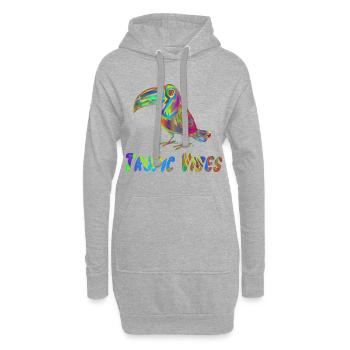 Tropic Vibes | Oiseau toucan de vacances dans les Caraïbes - Sweat-shirt à capuche long Femme - gris chiné - Devant