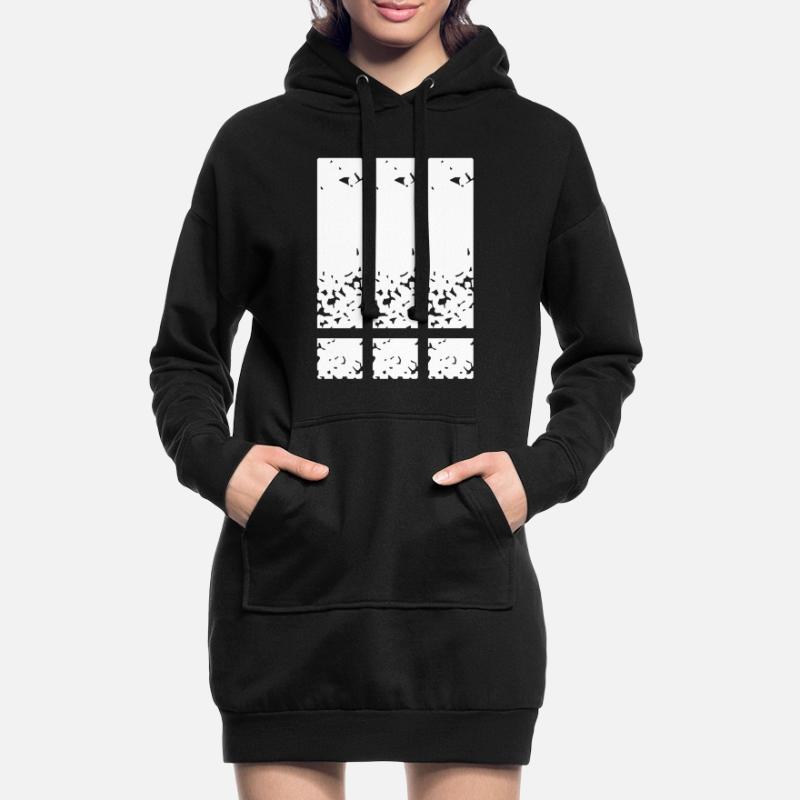 Point d'exclamation, point d'exclamation, point d'exclamation Sweat-shirt à capuche long Femme