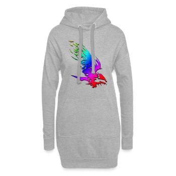 Eagle | Modèle sauvage de chasseur d'attaque d'oiseau de proie - Sweat-shirt à capuche long Femme - gris chiné - Devant
