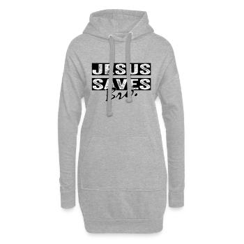 Jésus sauve frère. T-shirt pour chrétiens. Christian - Sweat-shirt à capuche long Femme - gris chiné - Devant