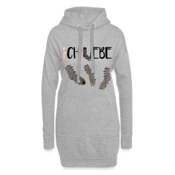 Ich liebe Socken! - Hoodie-Kleid - Grau meliert - Vorne