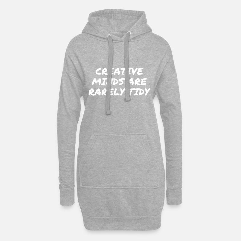 chaos créatif - Sweat-shirt à capuche long Femme - gris chiné
