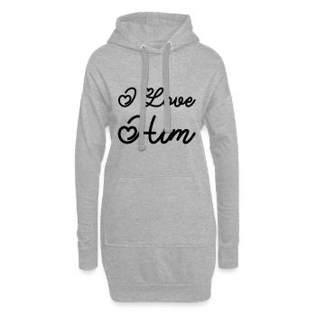 I Love Him - Hoodie-Kleid - Grau meliert - Vorne
