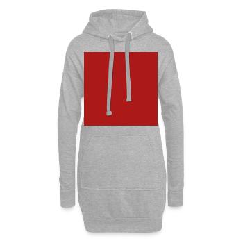 Carré rouge | pour hommes, mesdames et enfants - Sweat-shirt à capuche long Femme - gris chiné - Devant