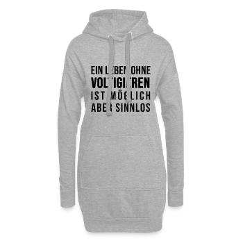 Ein Leben ohne Voltigieren ist sinnlos - Hoodie-Kleid - Grau meliert - Vorne