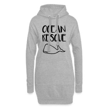 Ocean Rescue! Sauvez les océans! - Sweat-shirt à capuche long Femme - gris chiné - Devant