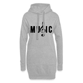 Musik - Music - Hoodie-Kleid - Grau meliert - Vorne