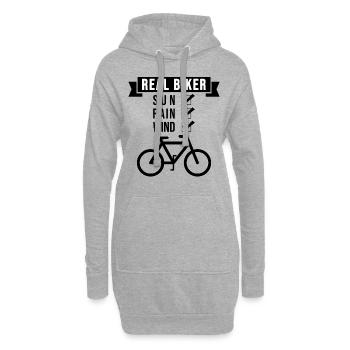 Real Biker, bei jedem Wetter! - Hoodie-Kleid - Grau meliert - Vorne