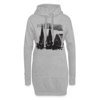 Kölner Dom Allemagne Cologne Skyline - Sweat-shirt à capuche long Femme - gris chiné - Devant