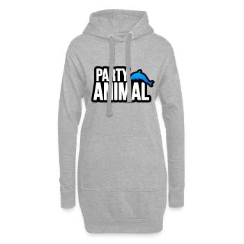 Animal, Tier, Party und Delfin - Hoodie-Kleid - Grau meliert - Vorne