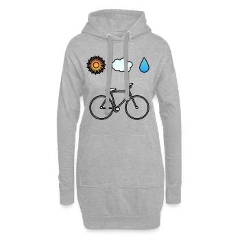 Fahrrad Design, Rad und Sport. Bike Love - Hoodie-Kleid - Grau meliert - Vorne