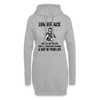 bûcheron - Sweat-shirt à capuche long Femme - gris chiné - Devant