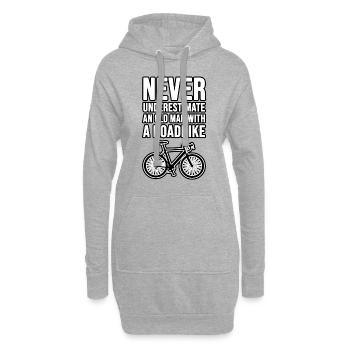 Never underestimate an old man with a Roadbike ! - Sweat-shirt à capuche long Femme - gris chiné - Devant