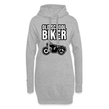 Old School Biker ! - Sweat-shirt à capuche long Femme - gris chiné - Devant