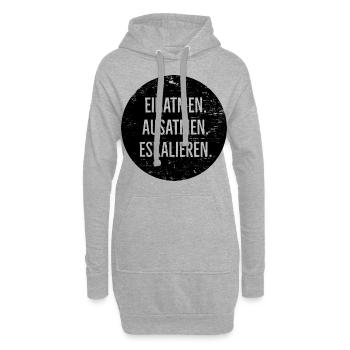 einatmen ausatmen eskalieren - Hoodie-Kleid - Grau meliert - Vorne