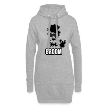 Cool Groom - Sweat-shirt à capuche long Femme - gris chiné - Devant