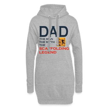 Échafaudage Échafaudage Échafaudage Papa Pères jour - Sweat-shirt à capuche long Femme - gris chiné - Devant