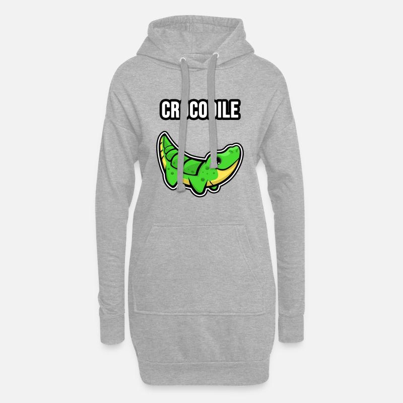 Crocodile ! Crocodile ! - Sweat-shirt à capuche long Femme - gris chiné