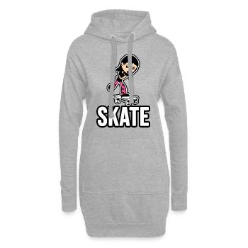 Patineur girl ! - Sweat-shirt à capuche long Femme - gris chiné - Devant