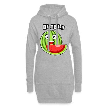 Lecker Melone - Hoodie-Kleid - Grau meliert - Vorne