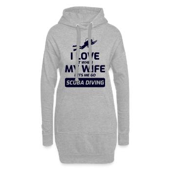 Tauchen Taucher Tauchen Schwimmen Mann Geschenk - Hoodie-Kleid - Grau meliert - Vorne