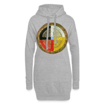 Native American Culture - Medicine Wheel Mandala 3 - Hoodie-Kleid - Grau meliert - Vorne