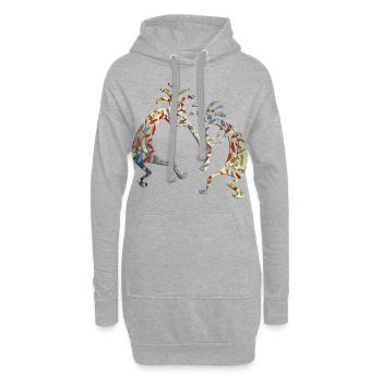 Kokopelli Musicans Friends Duo 4 - Sweat-shirt à capuche long Femme - gris chiné - Devant