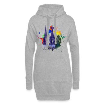 Cologne Allemagne Cologne Dom Cologne Ville Skyline - Sweat-shirt à capuche long Femme - gris chiné - Devant
