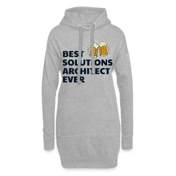 Lösung Architekt Architektur Bier Lustig - Hoodie-Kleid - Grau meliert - Vorne