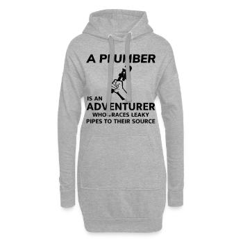 Klempner Klempner Handwerker Abenteuer lustige Witz - Hoodie-Kleid - Grau meliert - Vorne