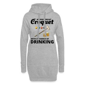 Croquet Players Drinking Drink Funny - Hoodie Dress - heather grey - Front