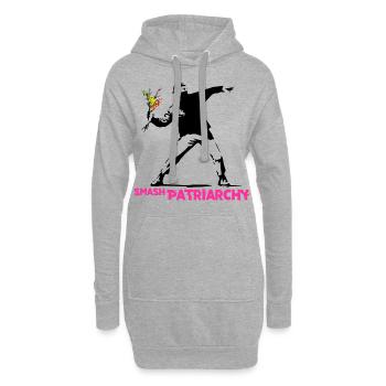Street Art Graffiti - Smash Patriarchy - Hoodie-Kleid - Grau meliert - Vorne