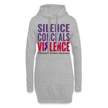 Bewusstsein für häusliche Gewalt Lila Band - Hoodie-Kleid - Grau meliert - Vorne