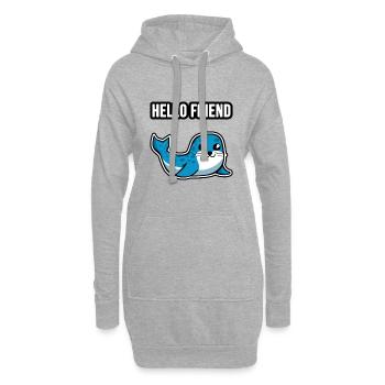 Süße kleine Robbe - Hoodie-Kleid - Grau meliert - Vorne