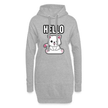 Baby Hund und Katze - Hoodie-Kleid - Grau meliert - Vorne