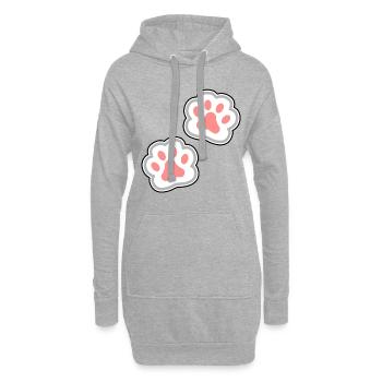 Pfoten Katze Hund - Hoodie-Kleid - Grau meliert - Vorne