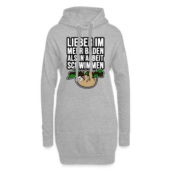 Lieber im Meer baden als in Arbeit schwimmen Faul - Hoodie-Kleid - Grau meliert - Vorne