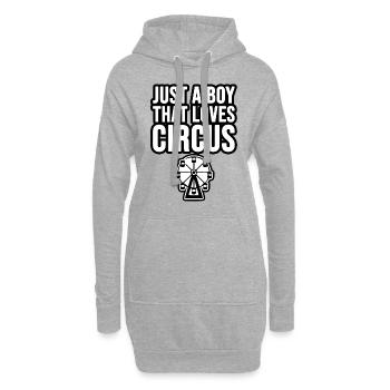 Un garçon qui aime le cirque - Sweat-shirt à capuche long Femme - gris chiné - Devant