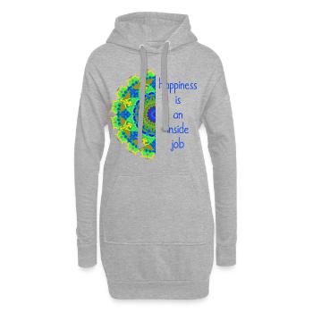 « Le bonheur est un travail intérieur » Mandala tribal bunt 4 - Sweat-shirt à capuche long Femme - gris chiné - Devant