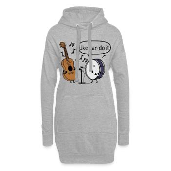 Uke peut le faire - Sweat-shirt à capuche long Femme - gris chiné - Devant