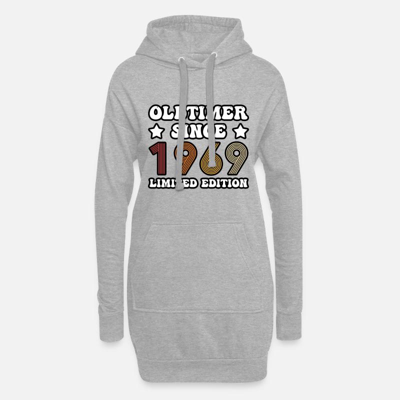 OLDTIMER SEIT 1969 - Hoodie-Kleid - Grau meliert