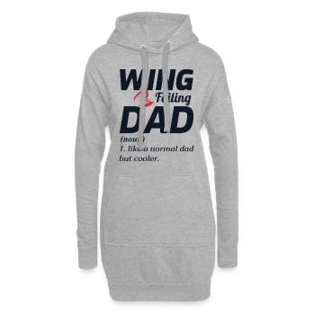 Wing Foiling Hydroptère Surf Papa Fête des Pères - Sweat-shirt à capuche long Femme - gris chiné - Devant
