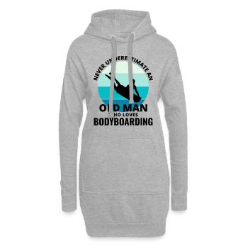 Bodyboarding Bodyboarder Papa Opa Vatertag - Hoodie-Kleid - Grau meliert - Vorne