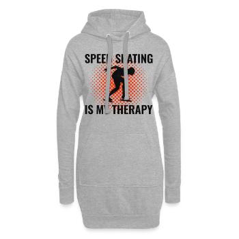Eisschnelllauf Eisschnelllauf Schlittschuh Schlittschuh Wintersport - Hoodie-Kleid - Grau meliert - Vorne