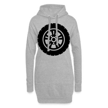 Réglage des pneus - Sweat-shirt à capuche long Femme - gris chiné - Devant