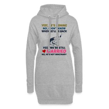 Bâton de pêche Chien Outdoor Mari Femme Drôle de blague - Sweat-shirt à capuche long Femme - gris chiné - Devant