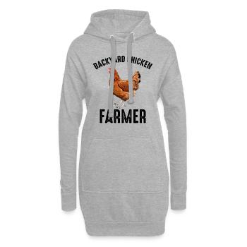 Hinterhof Hühner Farmer Tierhaltung Farm Lustig - Hoodie-Kleid - Grau meliert - Vorne