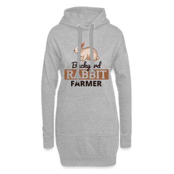 Hinterhof Kaninchen Landwirt Tierhaltung Farm Lustig - Hoodie-Kleid - Grau meliert - Vorne