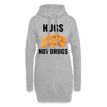 Chicken Nuggets Fast Food Lustiger Spruch - Hoodie-Kleid - Grau meliert - Vorne
