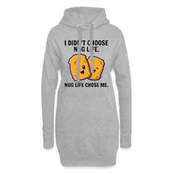 Chicken Nuggets Fast Food Lustiger Spruch - Hoodie-Kleid - Grau meliert - Vorne
